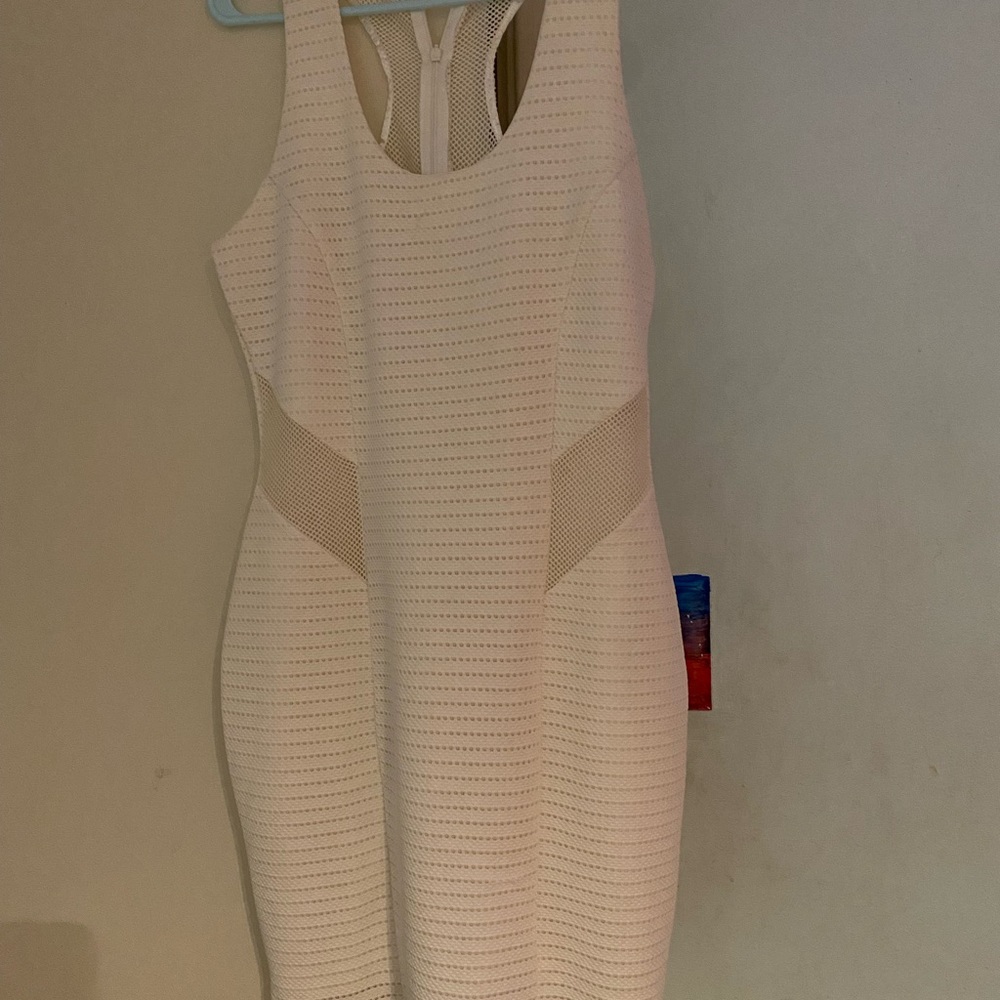 A white bodycon dress
